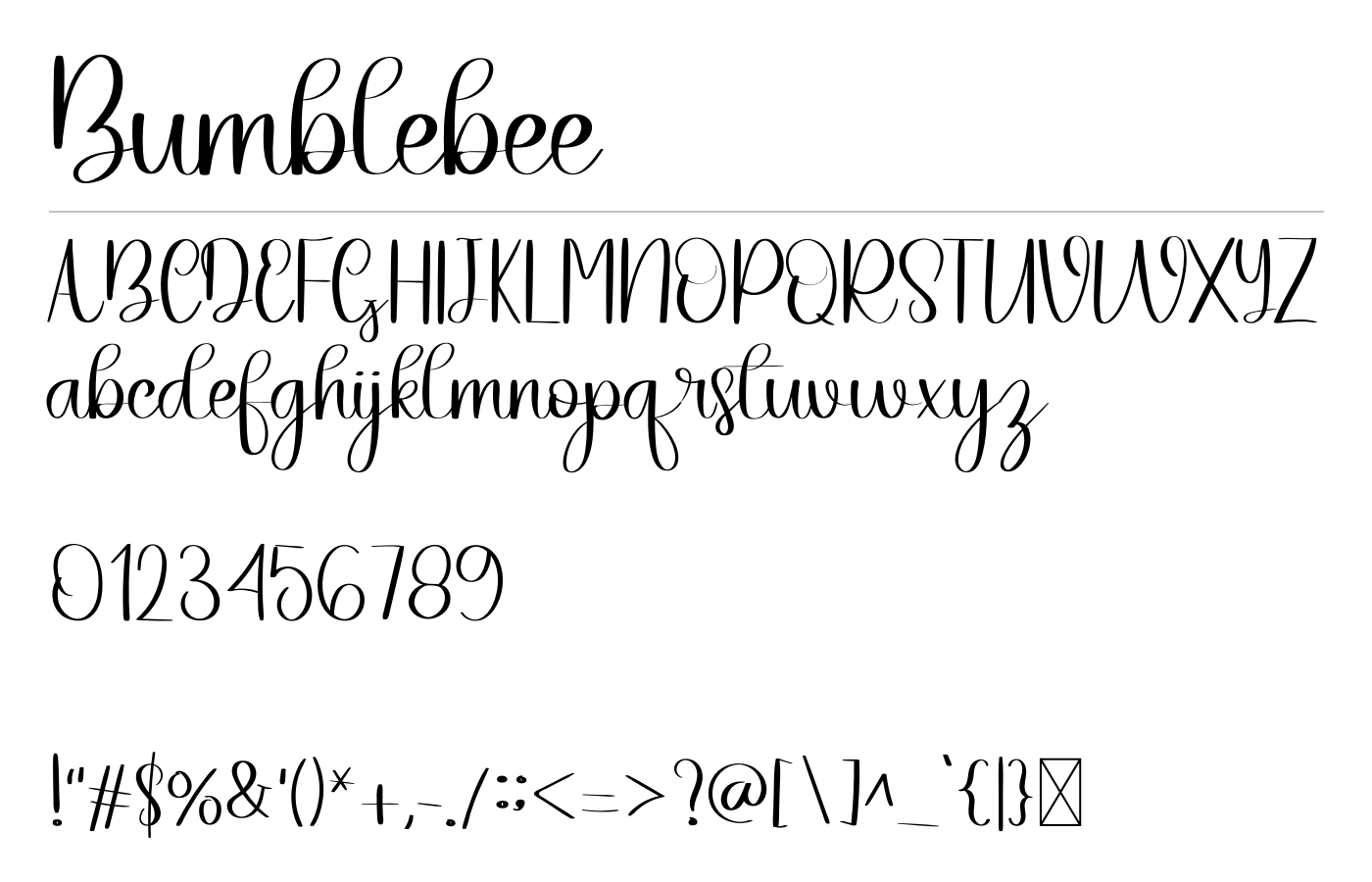 Bumblebee Font preview