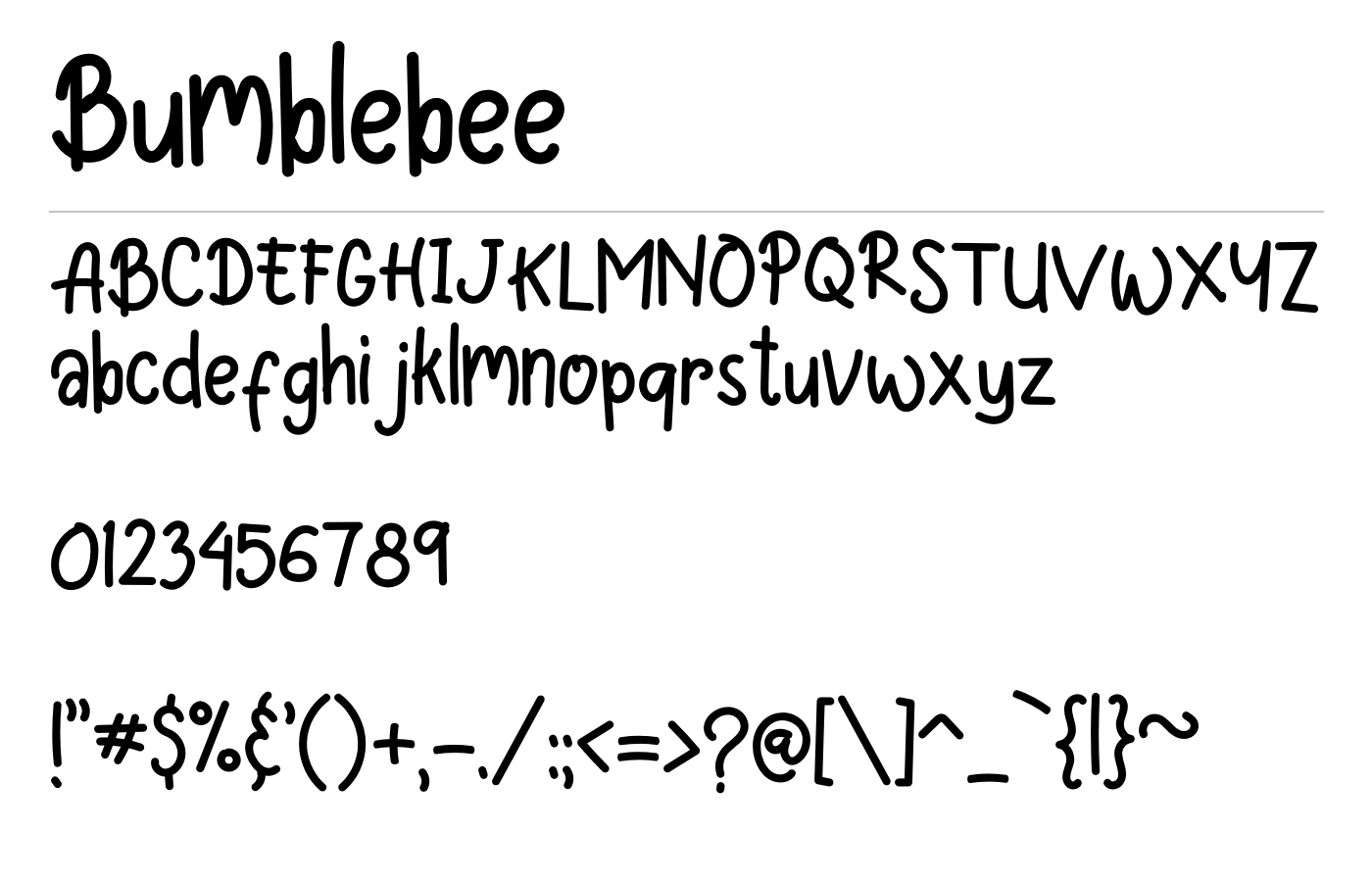 Bumblebee Font preview