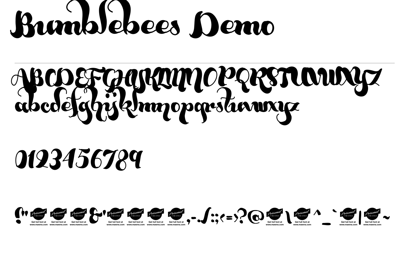 Bumblebees Demo Font preview