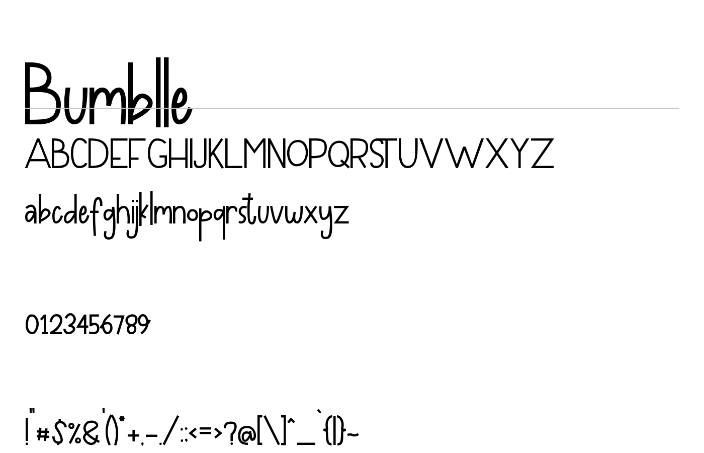 Bumblle Font preview