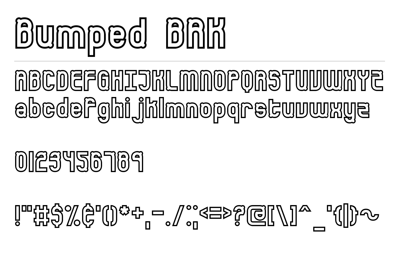 Bumped BRK Font preview