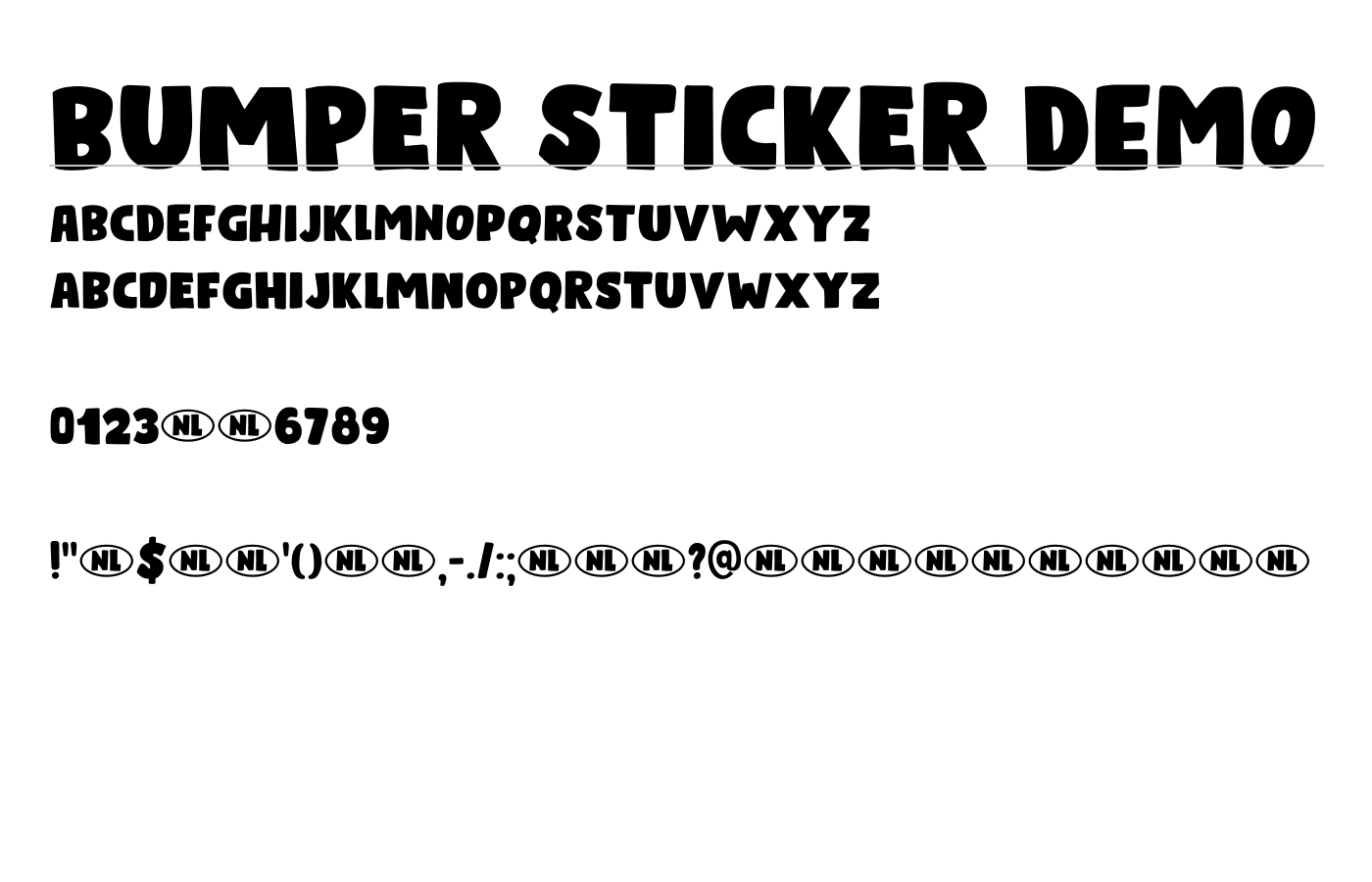 Bumper Sticker DEMO Font preview
