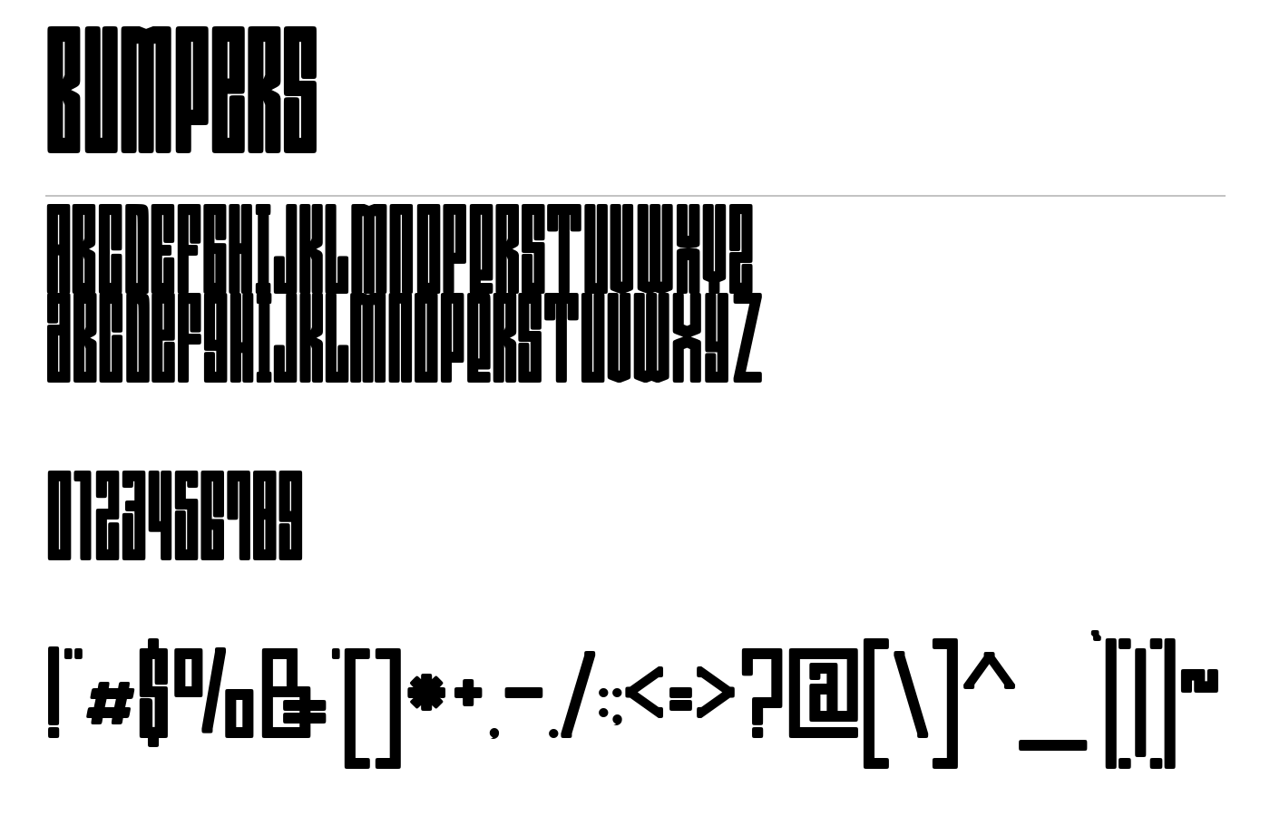 Bumpers Font preview