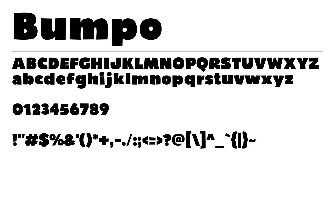 Bumpo Font preview