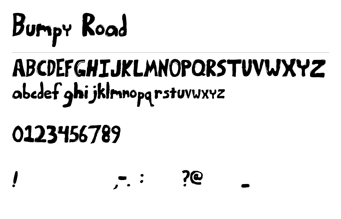 Bumpy Road Font preview