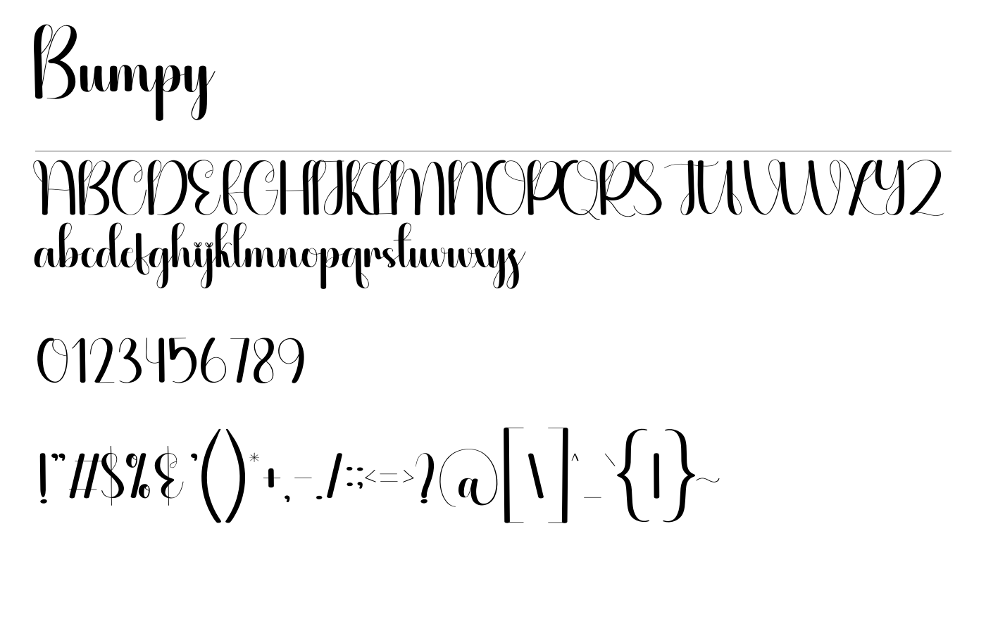 Bumpy Font preview