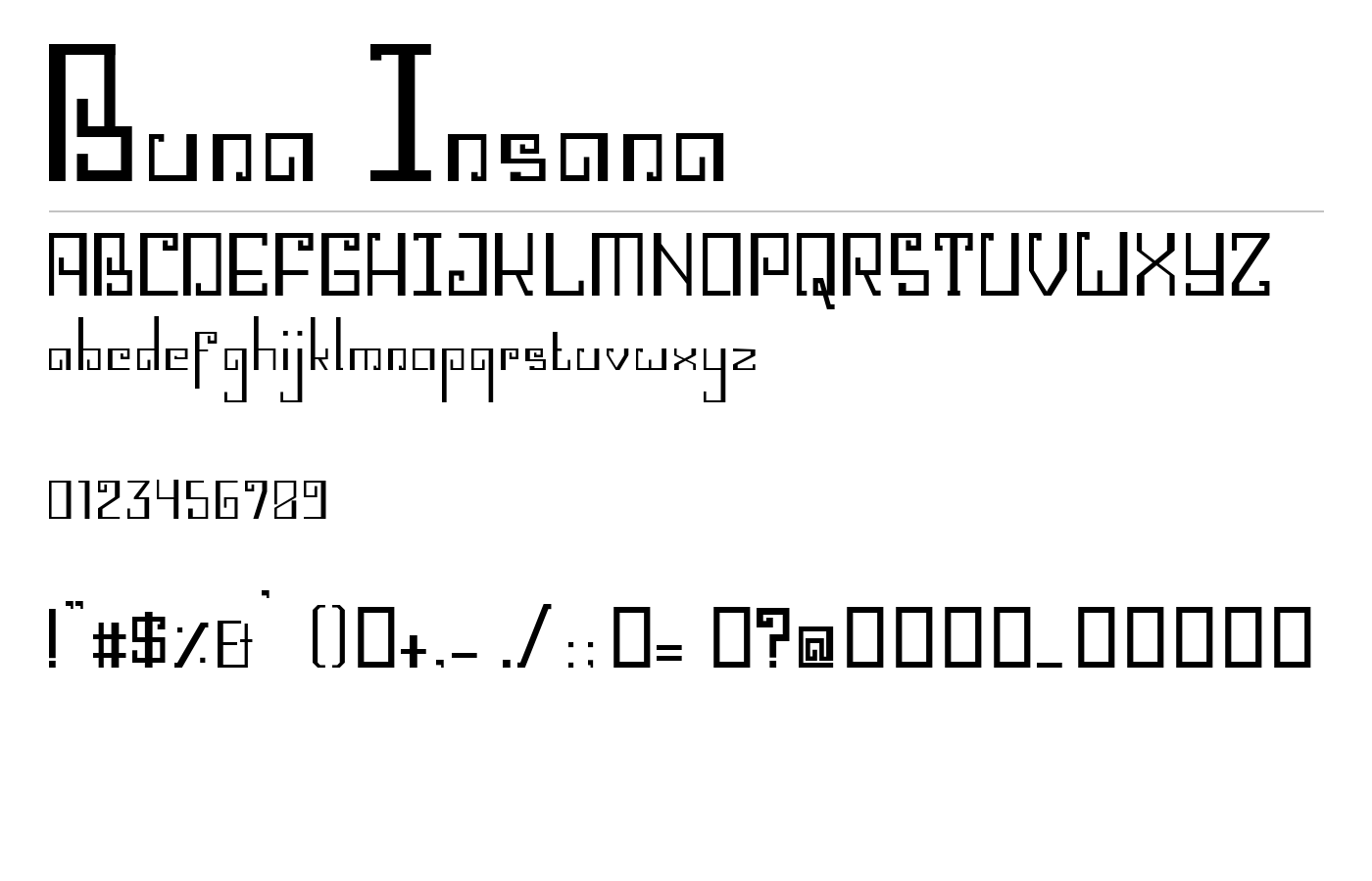 Buna Insana Font preview