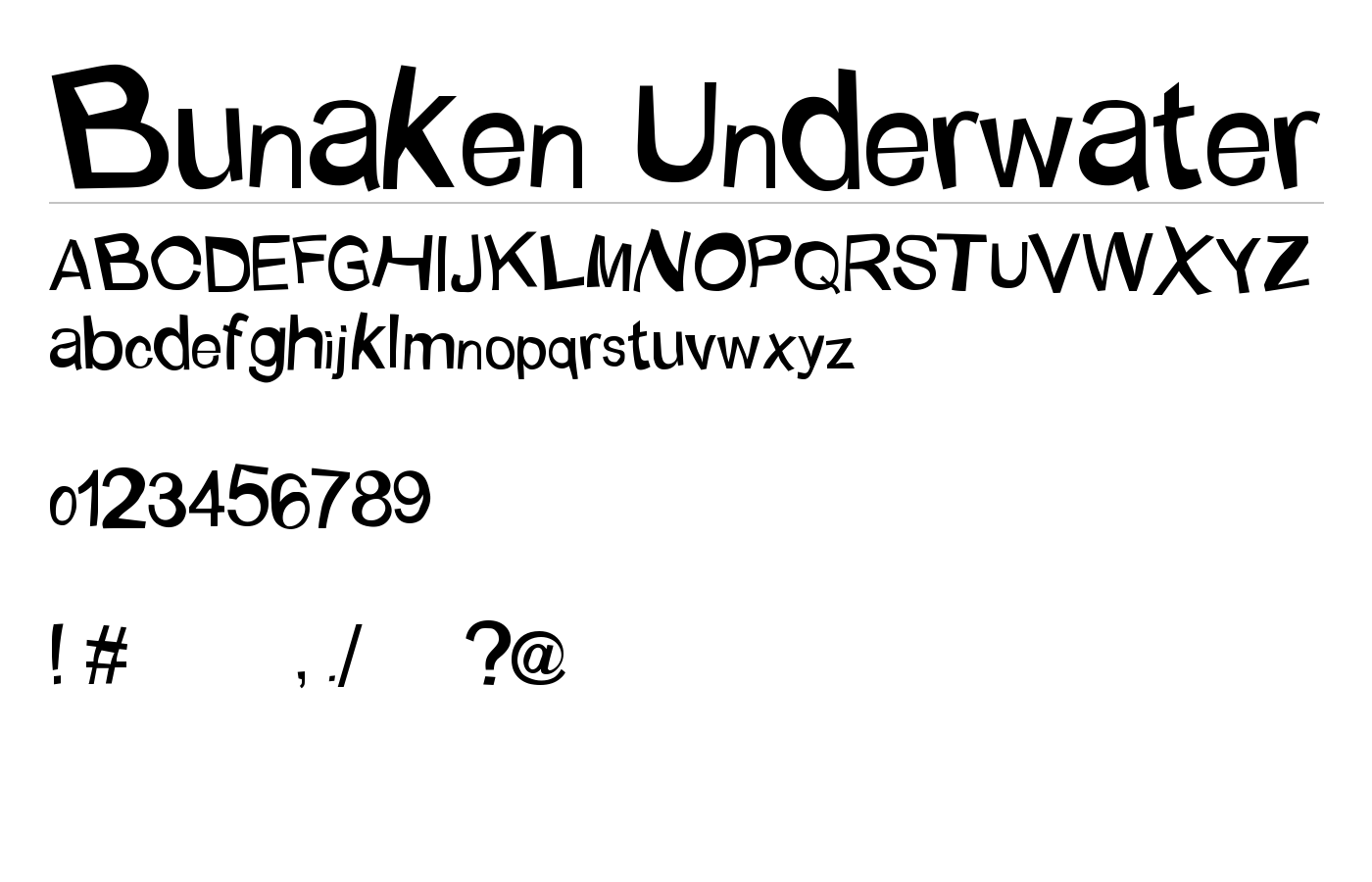 Bunaken Underwater Font preview