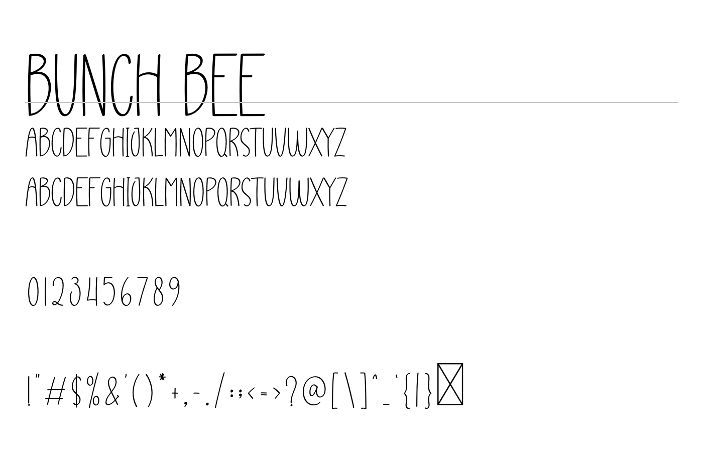 Bunch Bee Font preview