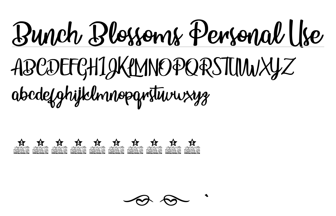 Bunch Blossoms Personal Use Font preview