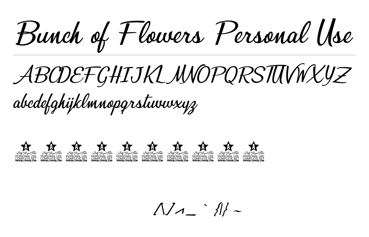 Bunch of Flowers Personal Use Font preview