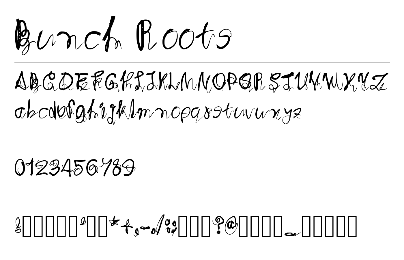 Bunch Roots Font preview