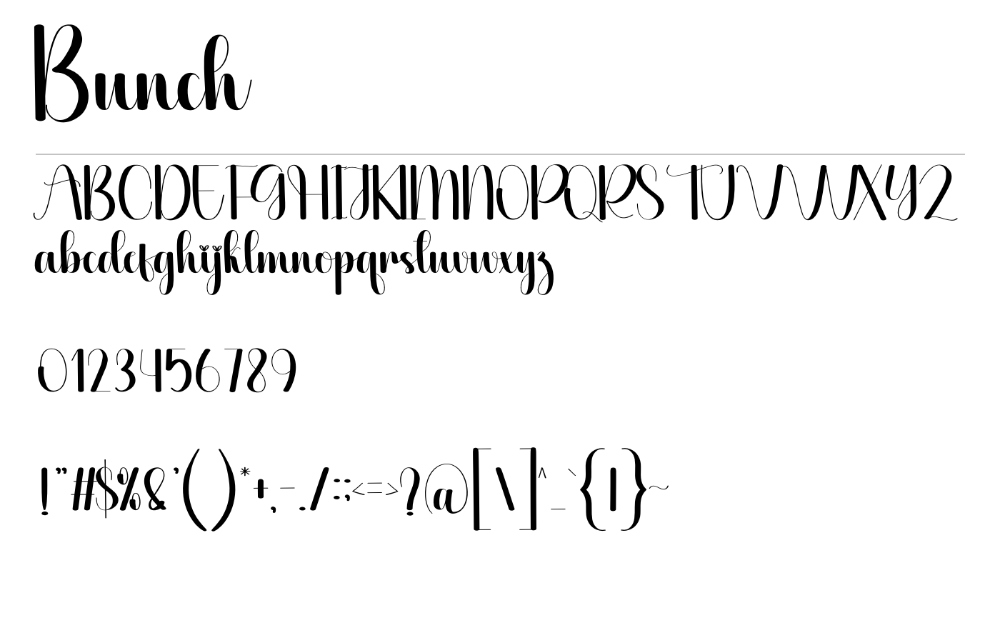 Bunch Font preview