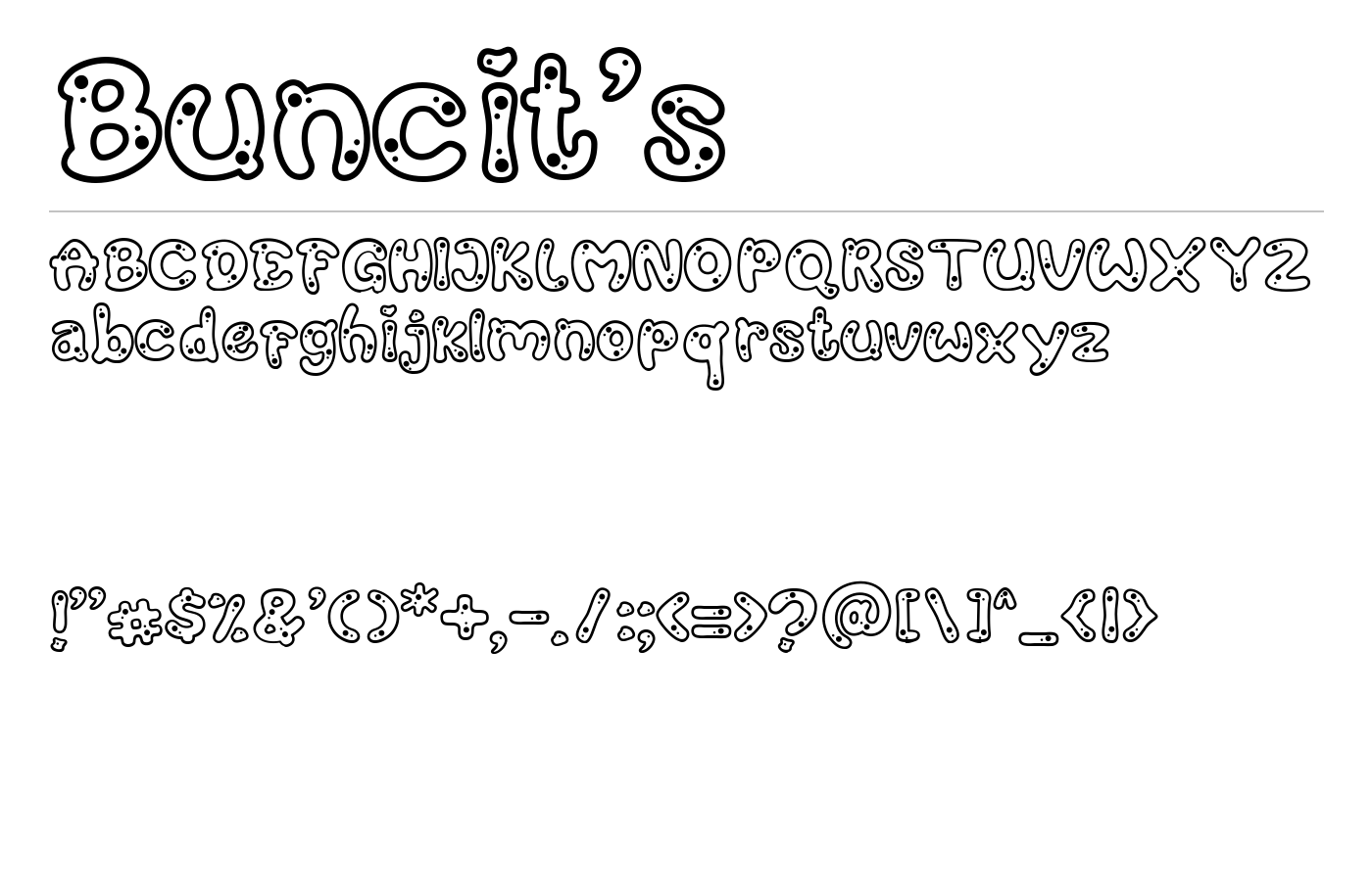 Buncit's Font preview
