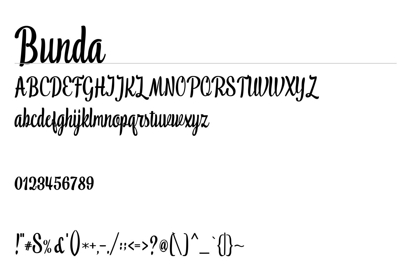Bunda Font preview