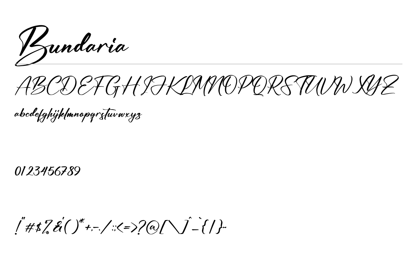 Bundaria Font preview