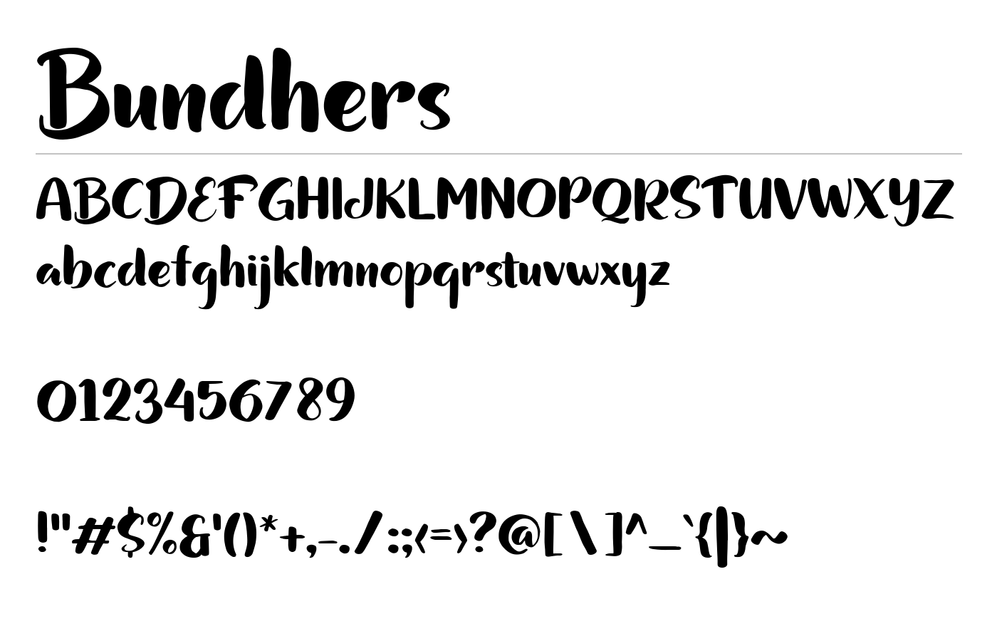 Bundhers Font preview