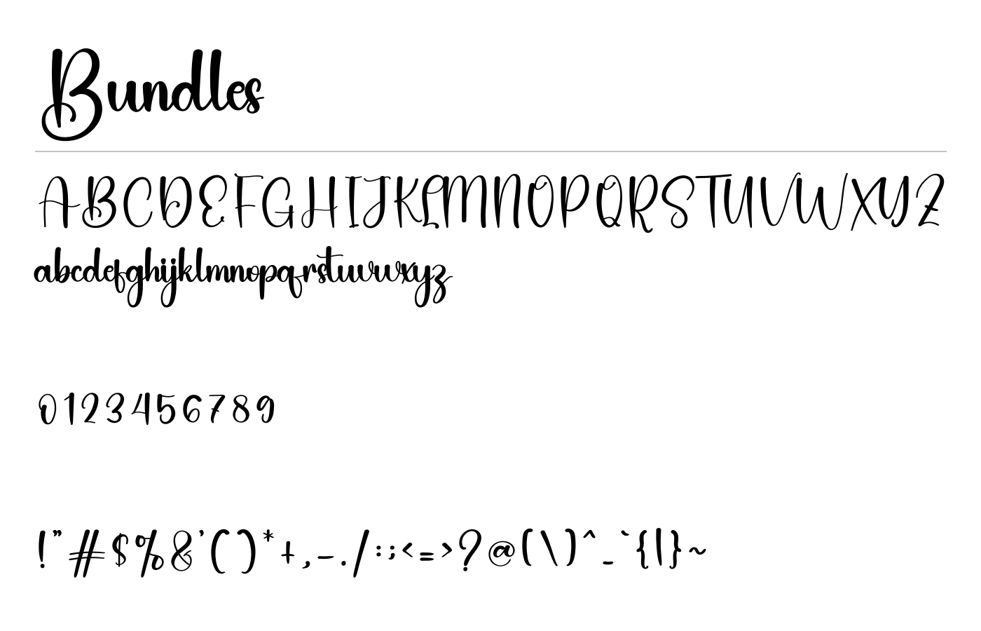 Bundles Font preview