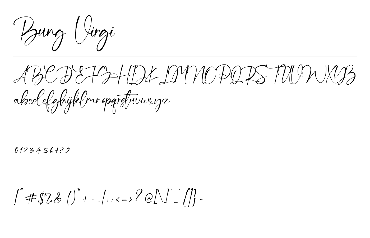 Bung Virgi Font preview