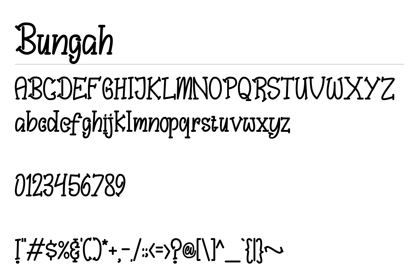 Bungah Font preview
