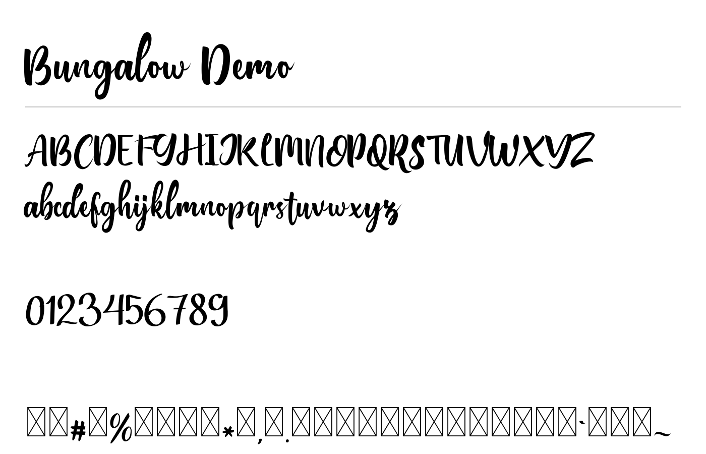 Bungalow Demo Font preview