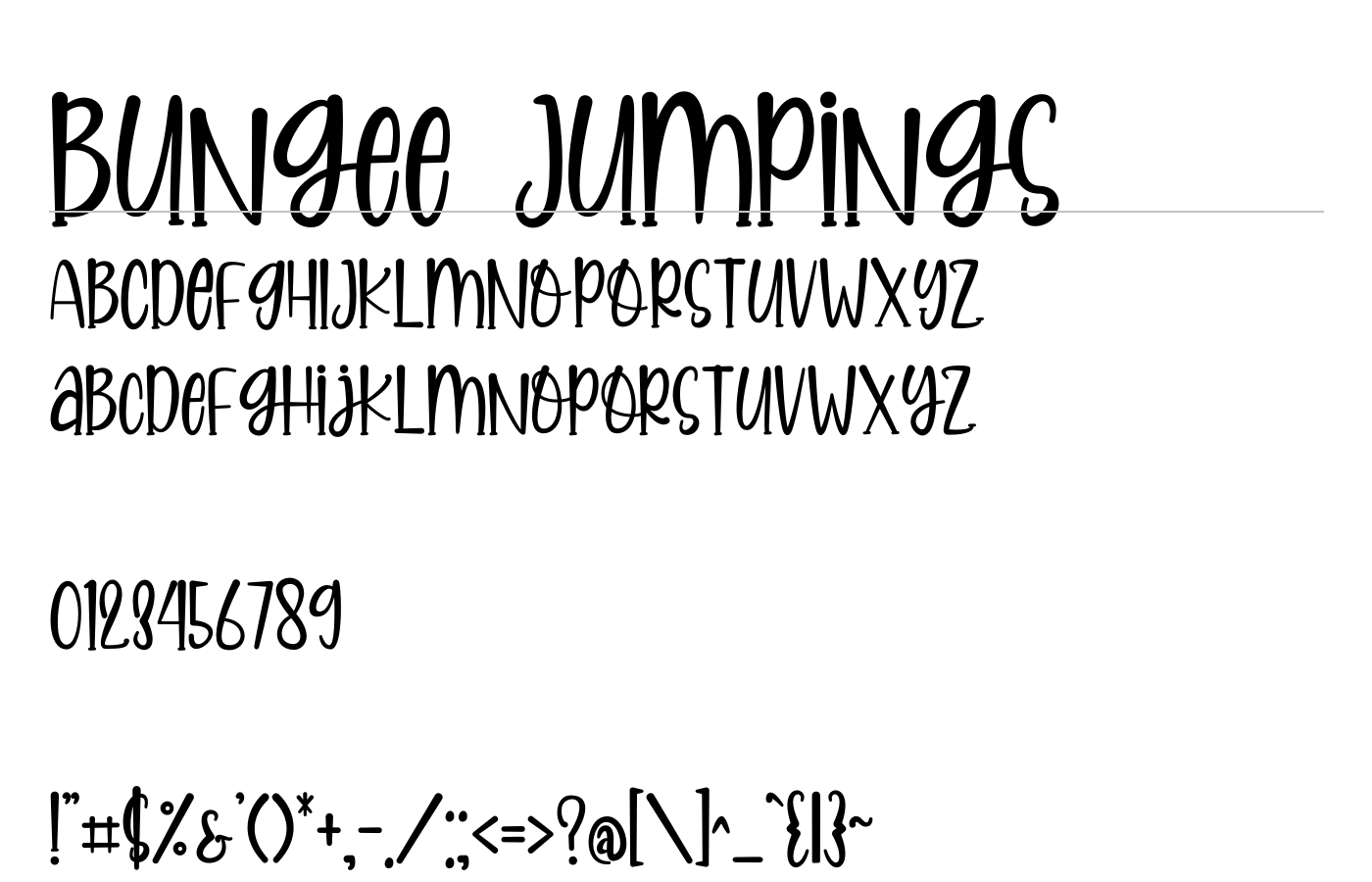 Bungee Jumpings Font preview
