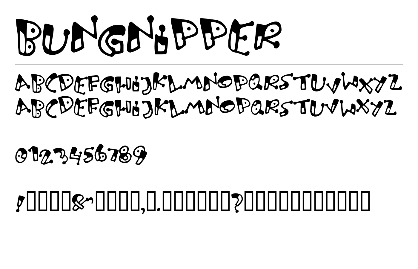 Bungnipper Font preview