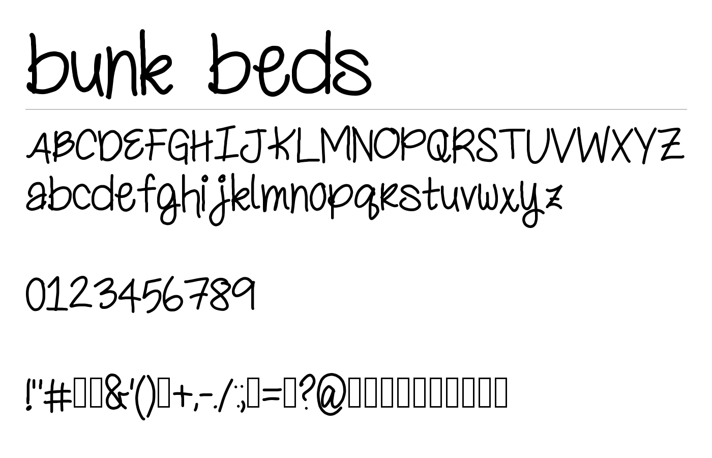 bunk beds Font preview
