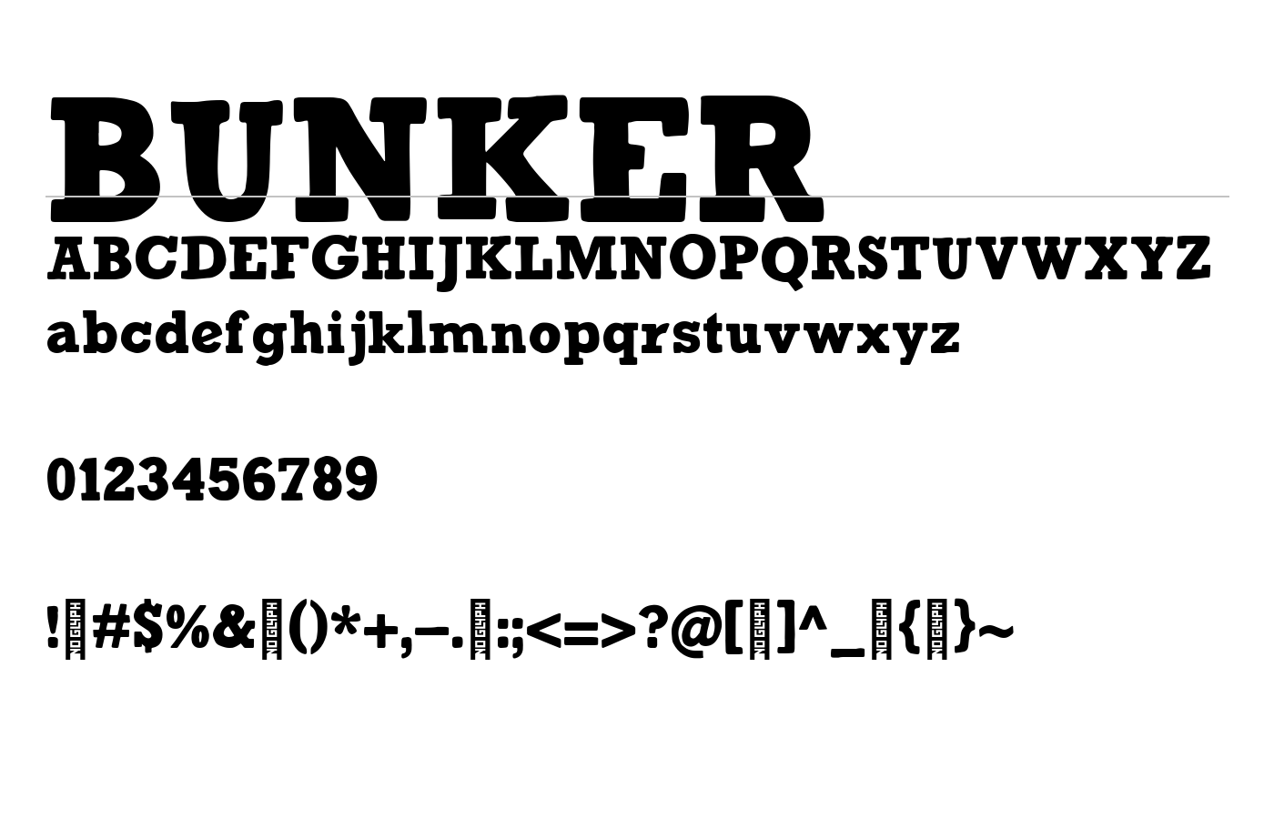 BUNKER Font preview