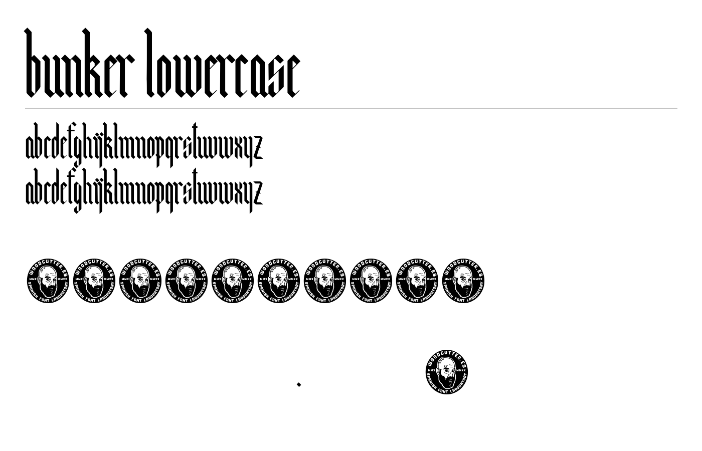 Bunker Lowercase Font preview
