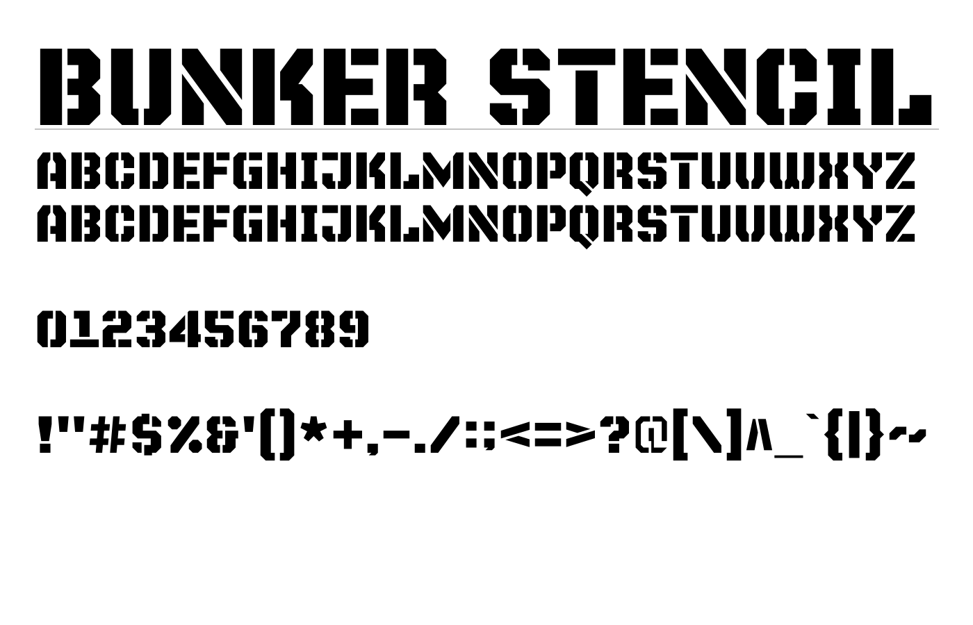 Bunker Stencil Font preview