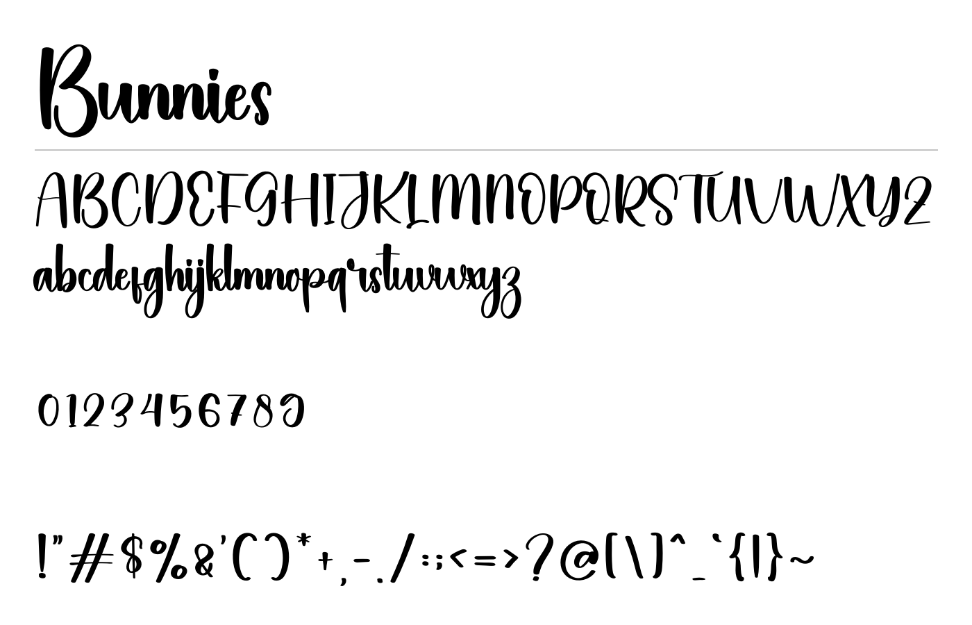 Bunnies Font preview