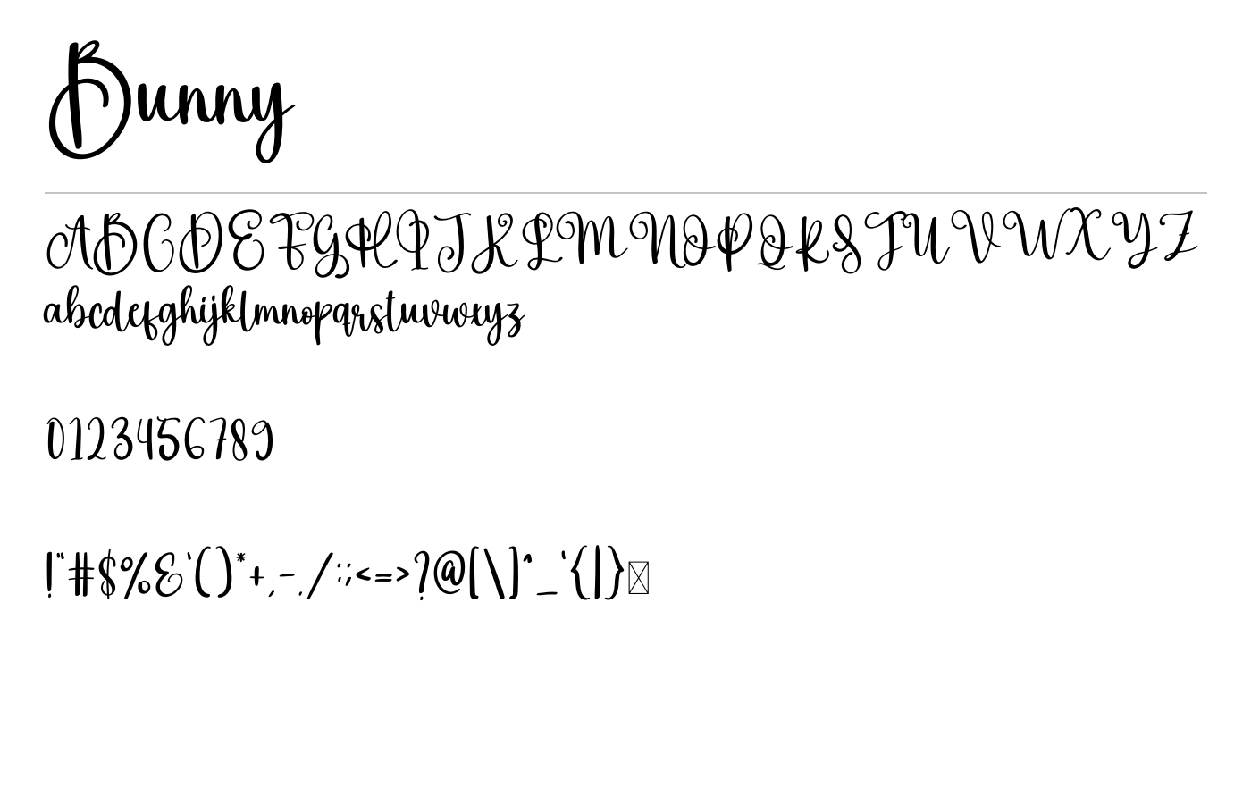 Bunny Font preview