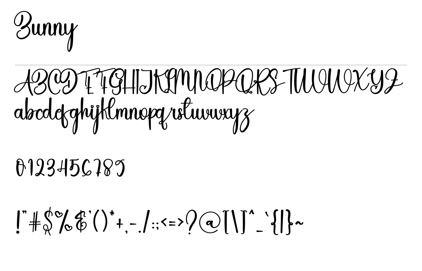 Bunny Font preview
