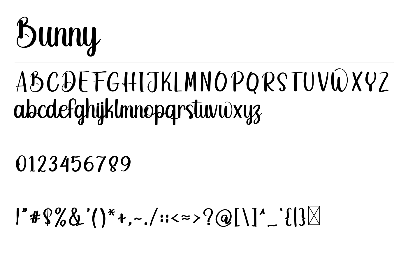 Bunny Font preview