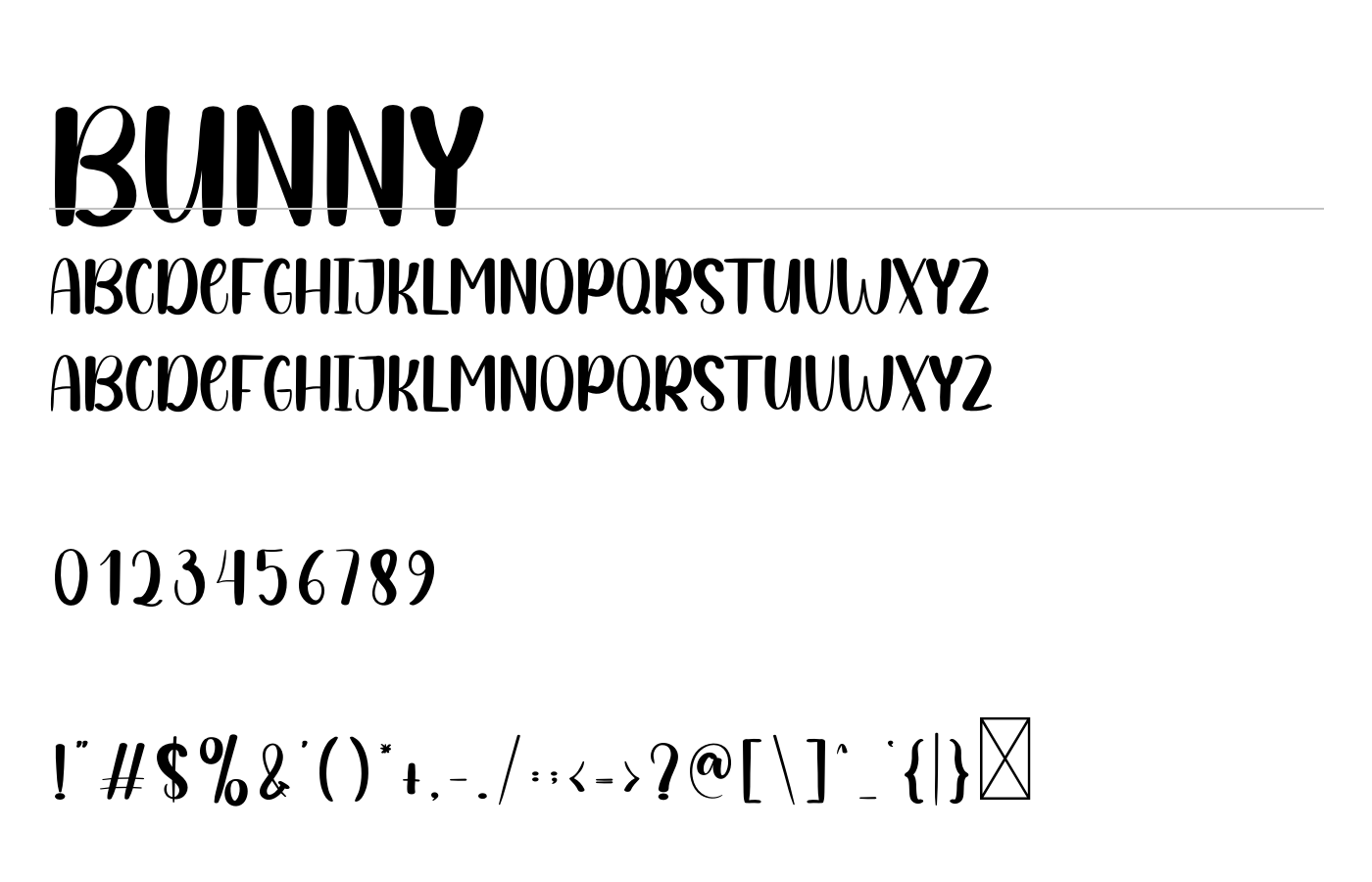 Bunny Font preview