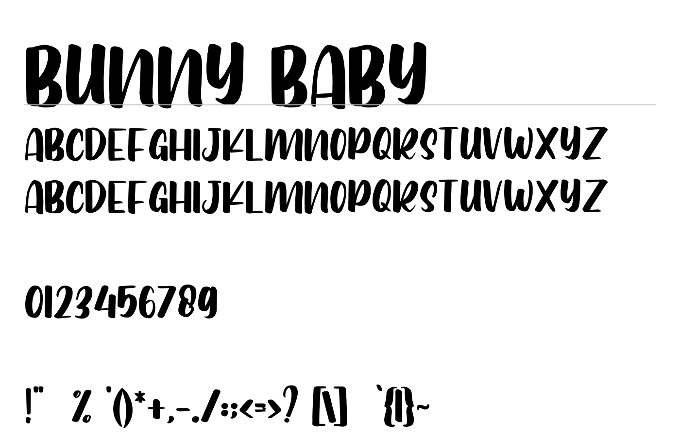 Bunny Baby Font preview