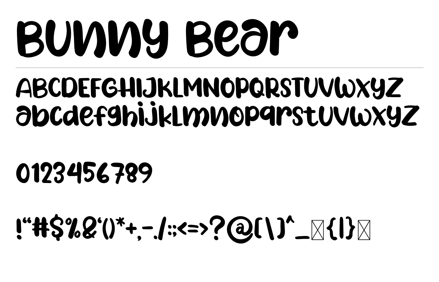 Bunny Bear Font preview