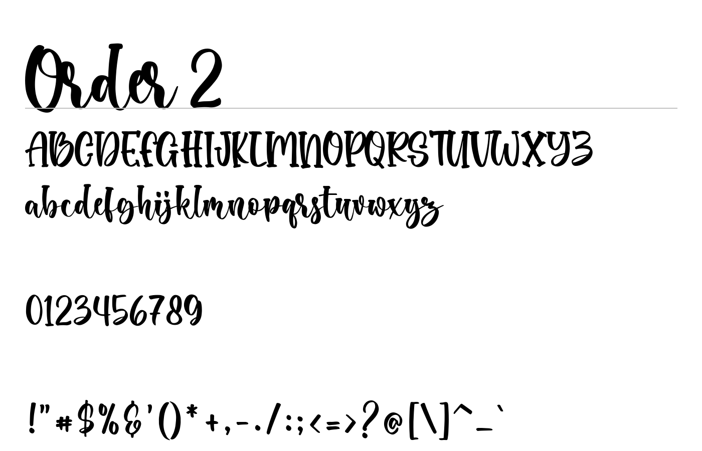 Order 2 Font preview