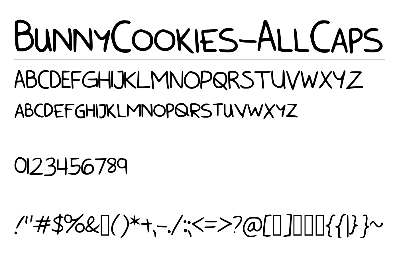 BunnyCookies-AllCaps Font preview