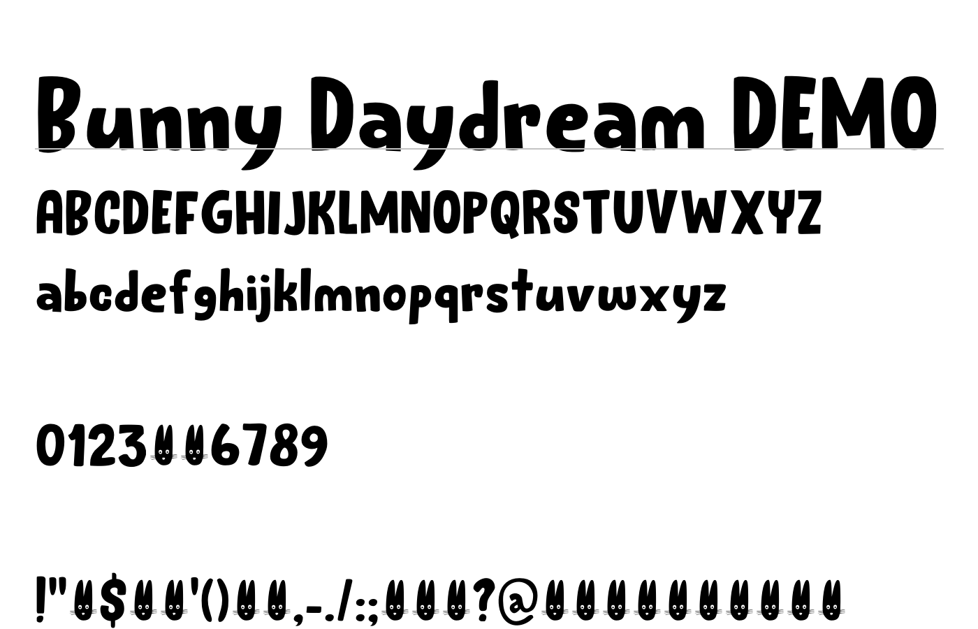 Bunny Daydream DEMO Font preview