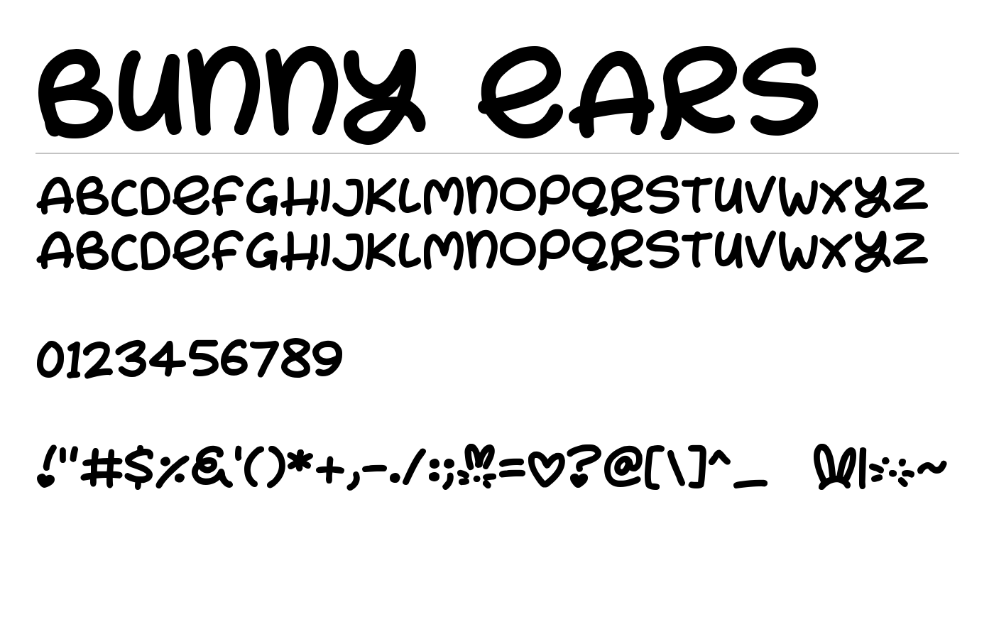 Bunny Ears Font preview
