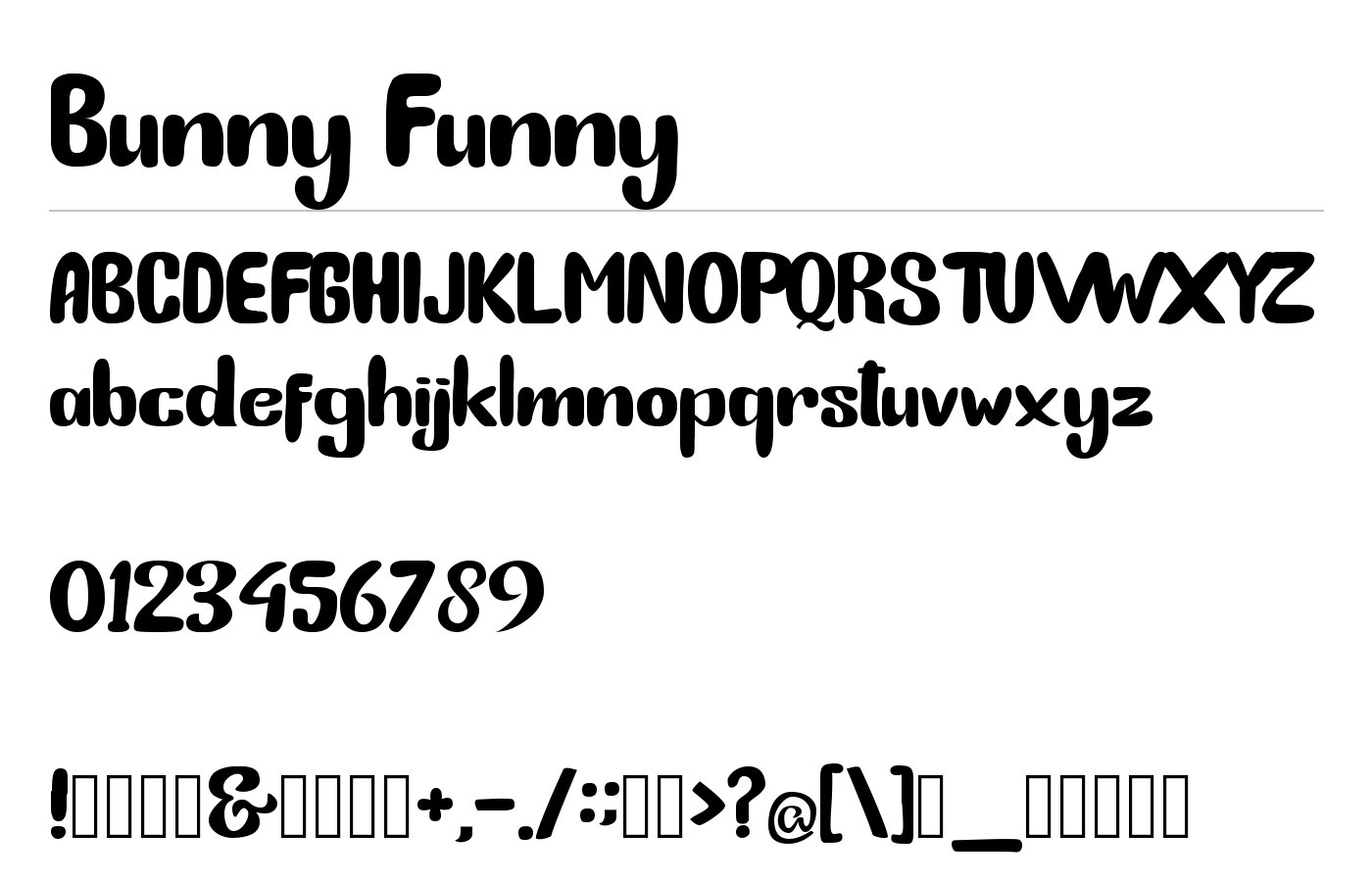 Bunny Funny Font preview