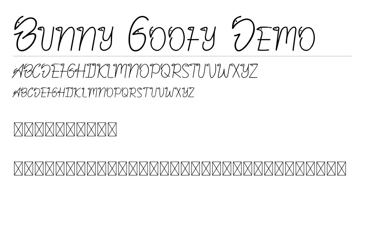 Bunny Goofy Demo Font preview