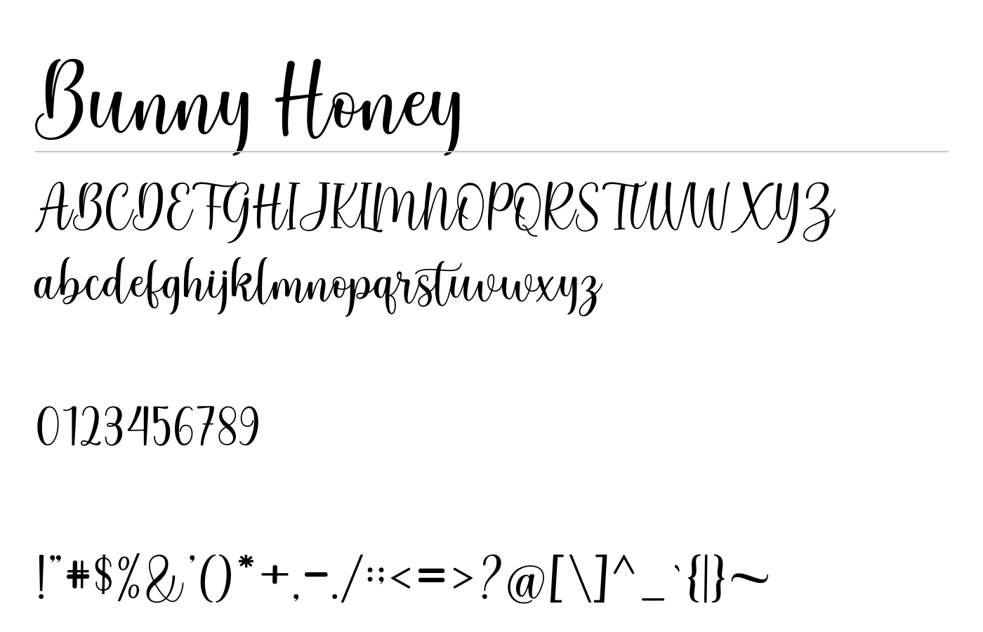 Bunny Honey Font preview