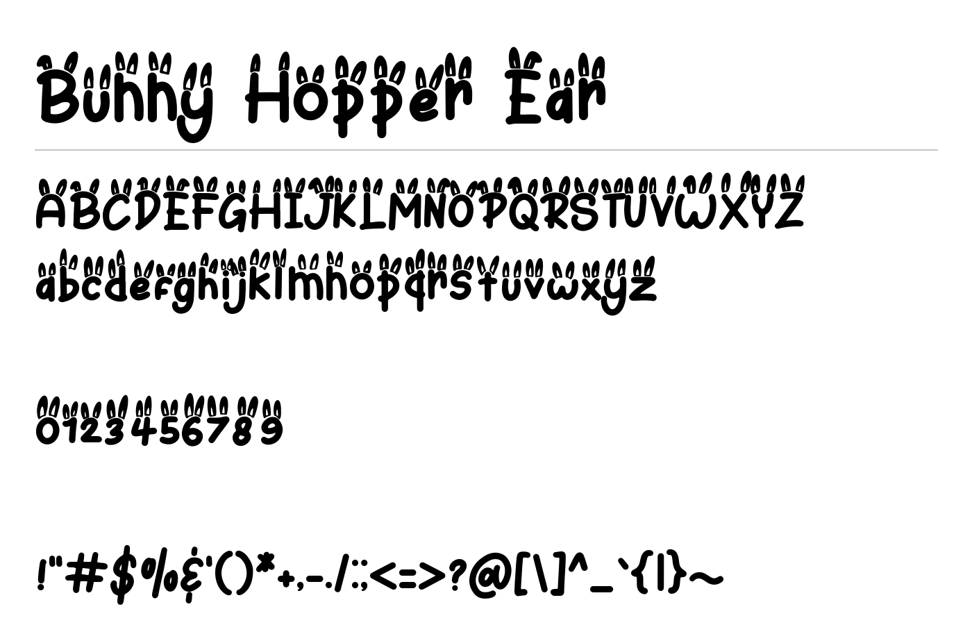 Bunny Hopper Ear Font preview