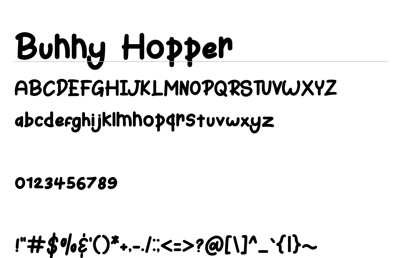 Bunny Hopper Font preview