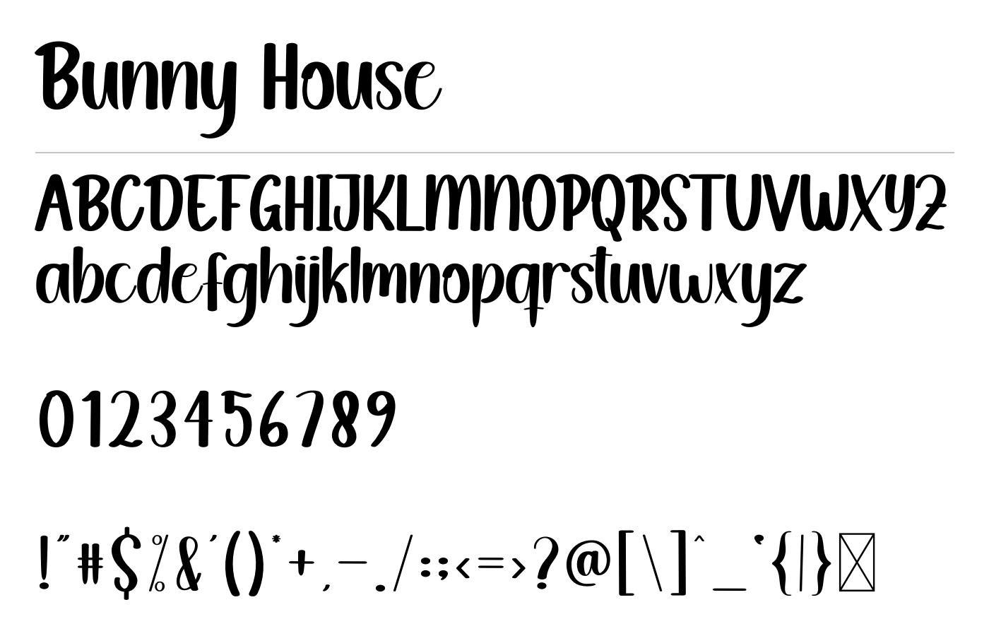 Bunny House Font preview