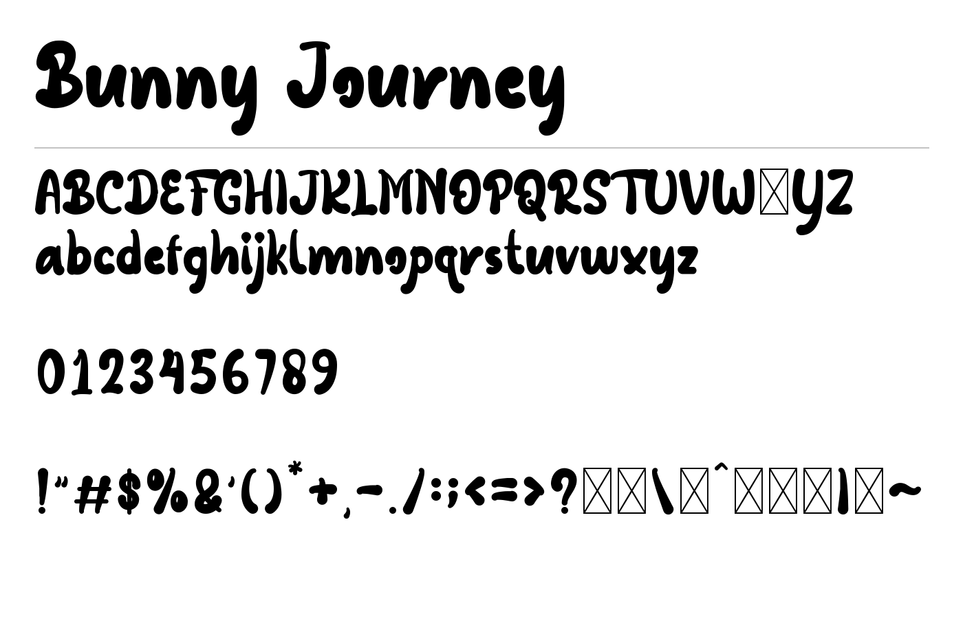 Bunny Journey Font preview