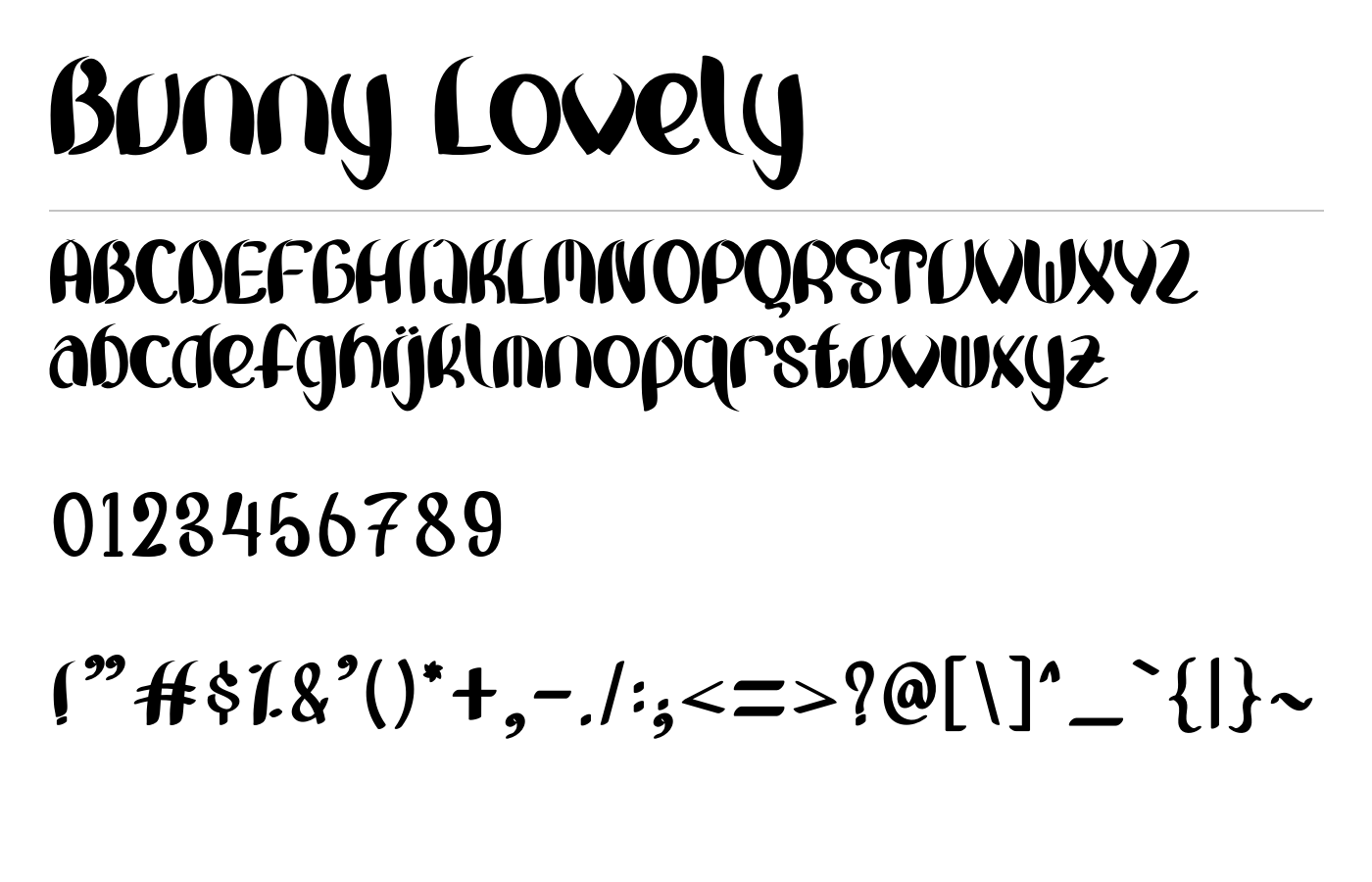 Bunny Lovely Font preview